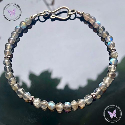 Labradorite Bead Bracelet with Hook Clasp